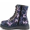 HEAVENLY FEET WOMENS ZIP LACE ANKLE BOOT - MIDNIGHT VELOUR